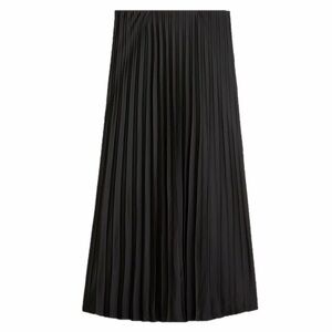 J. Crew Gwyneth Black Pleated Elastic Waist Slip Skirt Size L